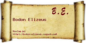 Bodon Elizeus névjegykártya